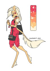Size: 723x1023 | Tagged: safe, artist:vautaryt, imported from derpibooru, oc, oc only, oc:star catcher, anthro, unguligrade anthro, simple background, solo, tattoo, transparent background