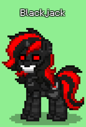 Size: 552x816 | Tagged: safe, imported from derpibooru, oc, oc only, oc:blackjack, cyborg, cyborg pony, pony, fallout equestria, fallout equestria: project horizons, pony town, cyborg alicorn, fake alicorn, fanfic art, green background, simple background, solo