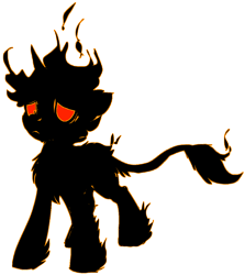 Size: 1388x1555 | Tagged: safe, artist:brainiac, imported from derpibooru, oc, oc only, pony, unicorn, burning, simple background, solo, transparent background