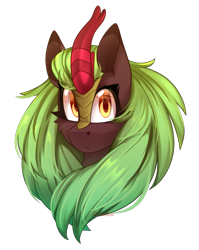 Size: 1077x1353 | Tagged: safe, artist:mediasmile666, imported from derpibooru, cinder glow, summer flare, kirin, bust, portrait, simple background, solo, transparent background