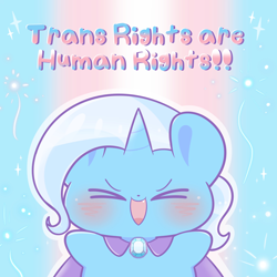 Size: 2000x2000 | Tagged: safe, artist:support-ponies, imported from derpibooru, trixie, pony, unicorn, cape, clothes, cute, diatrixes, female, horn, solo, trans trixie, transgender, trixie's cape