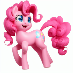 Size: 768x768 | Tagged: safe, imported from derpibooru, pinkie pie, earth pony, pony, ai content, ai generated, cute, female, mare, open mouth, simple background, solo, white background