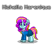 Size: 202x176 | Tagged: safe, artist:dematrix, imported from derpibooru, oc, oc only, oc:michella marenique, pony, unicorn, pony town, clothes, cute, female, mare, pixel art, simple background, solo, transparent background