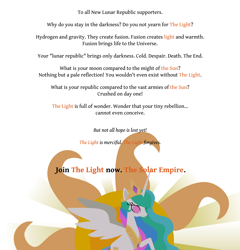 Size: 2000x2086 | Tagged: safe, artist:jp, derpibooru exclusive, imported from derpibooru, princess celestia, alicorn, pony, april fools 2023, female, simple background, solo, text, vector, white background