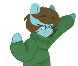 Size: 940x806 | Tagged: safe, artist:modularpon, imported from derpibooru, oc, oc only, oc:modular, earth pony, pony, animated, clothes, dancing, earth pony oc, gif, glasses, male, simple background, smiling, solo, stallion, sweater, transparent background, turtleneck