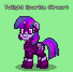 Size: 816x804 | Tagged: safe, imported from derpibooru, twilight sparkle, alicorn, pony, pony town, armor, green background, simple background, solo, twilight sparkle (alicorn)