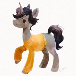 Size: 1557x1552 | Tagged: safe, artist:runkpori, imported from derpibooru, oc, oc only, pony, unicorn, clothes, sweater