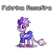 Size: 182x176 | Tagged: safe, artist:dematrix, imported from derpibooru, oc, oc only, oc:fahrine rosefire, dragon, pony, pony town, clothes, dragoness, female, pixel art, simple background, solo, transparent background