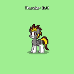 Size: 396x398 | Tagged: safe, imported from derpibooru, screencap, oc, oc only, oc:thunder bolt, pegasus, pony, pony town, green background, pegasus oc, simple background, solo