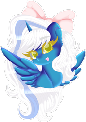Size: 1193x1686 | Tagged: safe, artist:sakimiaji, imported from derpibooru, oc, oc only, oc:fleurbelle, alicorn, pony, alicorn oc, bow, cute, female, hair bow, happy, horn, mare, pretty, simple background, solo, transparent background, wings, yellow eyes