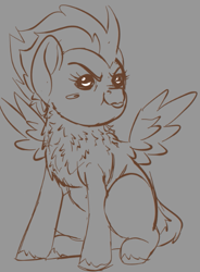 Size: 413x561 | Tagged: safe, artist:brainiac, imported from derpibooru, spitfire, pegasus, pony, :p, brainiacs sketchbook (set), female, filly, fluffy, foal, solo, tongue out