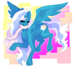 Size: 2000x1800 | Tagged: safe, artist:arctiicfoz, imported from derpibooru, oc, oc only, oc:fleurbelle, alicorn, pony, alicorn oc, clothes, eyes closed, female, flying, horn, mare, scarf, simple background, smiling, solo, transparent background, wings