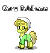 Size: 166x176 | Tagged: safe, artist:dematrix, imported from derpibooru, oc, oc only, oc:qory goldhaze, pony, unicorn, pony town, clothes, male, pixel art, simple background, solo, stallion, transparent background