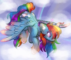 Size: 1217x1020 | Tagged: safe, artist:clovurz, imported from derpibooru, pegasus, pony, female, flying, solo