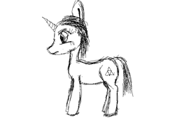 Size: 640x480 | Tagged: safe, artist:kujivunia, imported from derpibooru, pony, unicorn, male, monochrome, simple background, solo, white background