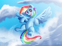 Size: 4096x3072 | Tagged: safe, artist:greenybeanz, imported from derpibooru, rainbow dash, pegasus, pony, female, flying, solo