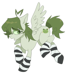 Size: 1113x1233 | Tagged: safe, artist:beetlebonez, imported from derpibooru, oc, oc only, pegasus, pony, clothes, green eyes, landing, looking back, nervous, pegasus oc, simple background, socks, transparent background