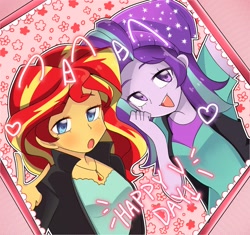 Size: 2193x2061 | Tagged: safe, artist:parappaya, imported from derpibooru, starlight glimmer, sunset shimmer, human, equestria girls, duo, female, lesbian, shimmerglimmer, shipping