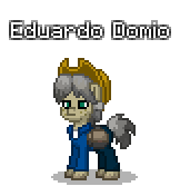 Size: 162x176 | Tagged: safe, artist:dematrix, imported from derpibooru, oc, oc only, oc:eduardo domio, earth pony, pony, pony town, clothes, male, pixel art, simple background, solo, transparent background