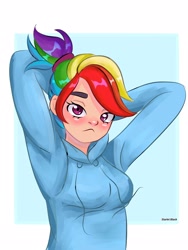 Size: 1536x2048 | Tagged: safe, artist:starlet_black_, imported from derpibooru, rainbow dash, human, clothes, female, humanized, solo