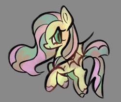 Size: 1489x1248 | Tagged: safe, artist:rennynation, imported from derpibooru, fluttershy, pegasus, pony, alternate hairstyle, bat wings, flying, looking at you, slit pupils, smiling, solo, spread wings, wings