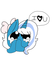 Size: 1200x1600 | Tagged: safe, artist:void-0f-eyes, imported from derpibooru, oc, oc only, oc:fleurbelle, alicorn, pony, alicorn oc, bow, female, hair bow, horn, mare, simple background, solo, speech bubble, talking, teary eyes, transparent background, wings