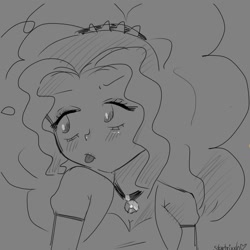 Size: 1280x1280 | Tagged: safe, imported from derpibooru, adagio dazzle, human, equestria girls, female, monochrome, sketch, solo