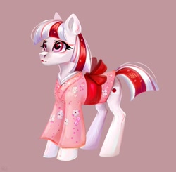 Size: 1881x1845 | Tagged: safe, artist:ske, imported from derpibooru, oc, oc only, earth pony, pony, bow, clothes, kimono (clothing), lipstick, solo