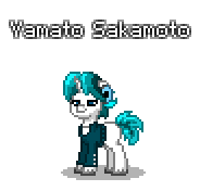 Size: 184x176 | Tagged: safe, artist:dematrix, imported from derpibooru, oc, oc only, oc:yamato sakamoto, pony, unicorn, pony town, clothes, male, pixel art, simple background, solo, transparent background