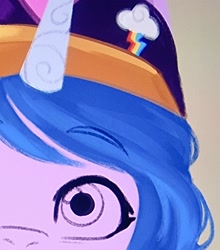 Size: 902x1024 | Tagged: safe, artist:maren, imported from derpibooru, izzy moonbow, pony, unicorn, cap, g5, hat, wip