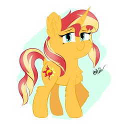 Size: 756x787 | Tagged: safe, artist:kbstarflower, imported from derpibooru, sunset shimmer, pony, unicorn, chest fluff, female, solo