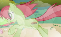 Size: 1454x890 | Tagged: safe, imported from derpibooru, screencap, peachy sweet, earth pony, pony, friendship is magic, apple family member, background character, background pony, cropped, female, mare, solo focus, tongue out