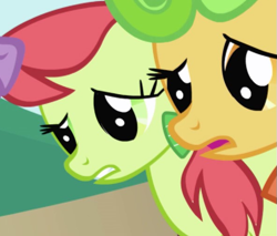 Size: 593x505 | Tagged: safe, imported from derpibooru, screencap, peachy sweet, perfect pie, earth pony, pony, friendship is magic, apple family member, background character, background pony, cropped, female, mare, solo focus