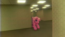 Size: 701x396 | Tagged: safe, imported from derpibooru, pinkie pie (g3), earth pony, pony, female, g3, looking at you, mare, meme, solo, the backrooms