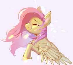 Size: 1453x1290 | Tagged: safe, artist:myriadstar3, imported from derpibooru, fluttershy, pegasus, pony, cute, eyes closed, female, shyabetes, smiling, solo