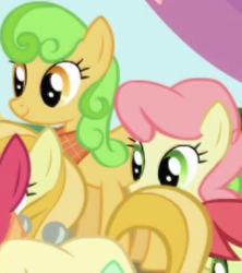 Size: 242x273 | Tagged: safe, imported from derpibooru, screencap, gala appleby, jonagold, marmalade jalapeno popette, perfect pie, earth pony, pony, friendship is magic, apple family member, background character, background pony, cropped, female, mare, solo focus