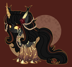 Size: 3576x3352 | Tagged: safe, artist:justsadluna, imported from derpibooru, oc, oc only, pony, unicorn, abstract background, glowing, glowing eyes, horn, jewelry, necklace, pearl necklace, solo, unicorn oc, unshorn fetlocks