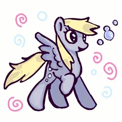 Size: 500x500 | Tagged: safe, artist:1hoorn, imported from derpibooru, derpy hooves, pegasus, pony, bubble, solo