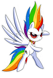 Size: 3093x4500 | Tagged: safe, artist:domesticmaid, imported from derpibooru, rainbow dash, pegasus, pony, commission, commissioner:lux-klonoa, element of loyalty, fanon, female, mare, simple background, solo, spread wings, super rainbow dash, transparent background, wings