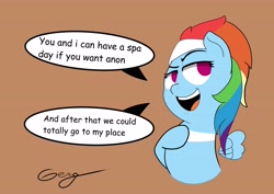 Size: 4096x2896 | Tagged: safe, artist:realgero, imported from derpibooru, rainbow dash, pegasus, pony, deep tissue memories, spoiler:deep tissue memories, bust, simple background, solo, talking to viewer