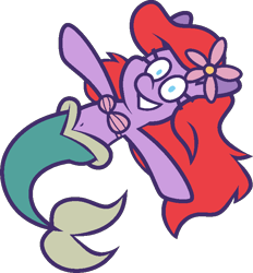 Size: 695x748 | Tagged: safe, artist:threetwotwo32232, imported from derpibooru, merpony, pony, ariel, female, looking at you, mare, ponified, simple background, the little mermaid, transparent background
