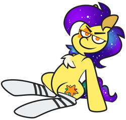 Size: 5668x5395 | Tagged: safe, artist:threetwotwo32232, imported from derpibooru, oc, oc:mixi creamstar, earth pony, pony, chest fluff, clothes, female, looking at you, mare, simple background, socks, transparent background