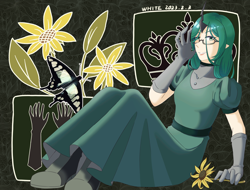 Size: 4096x3112 | Tagged: safe, artist:白乌鸦之翼, imported from derpibooru, queen chrysalis, human, glasses, humanized, solo