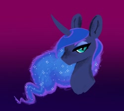 Size: 726x649 | Tagged: safe, artist:nootaz, imported from derpibooru, princess luna, alicorn, pony, bust, disembodied head, female, gradient background, lidded eyes, looking at you, mare, solo