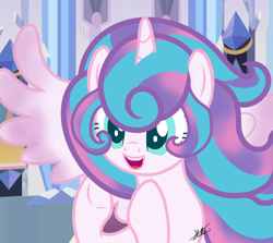 Size: 1000x892 | Tagged: safe, artist:crystalnovaa, imported from derpibooru, princess flurry heart, pony, base used, older, older flurry heart, open mouth, open smile, quadrupedal, smiling, solo