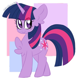 Size: 1280x1280 | Tagged: safe, artist:ladylullabystar, imported from derpibooru, twilight sparkle, pony, unicorn, quadrupedal, solo, unicorn twilight