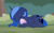 Size: 2274x1419 | Tagged: safe, artist:dusthiel, imported from derpibooru, princess luna, alicorn, pony, blush sticker, blushing, cute, easter egg, egg, eyes closed, female, folded wings, horn, lunabetes, lying down, mare, prone, quadrupedal, solo, wings