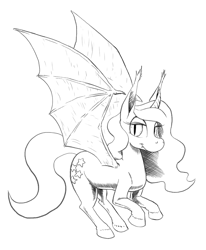 Size: 1057x1280 | Tagged: safe, artist:darkhestur, imported from derpibooru, oc, oc only, oc:astral soul, bat pony, bat pony oc, flying, looking at you, monochrome, simple background, solo, spread wings, white background, wings