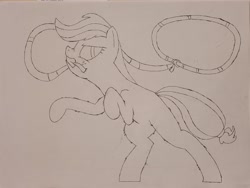 Size: 2729x2047 | Tagged: safe, artist:librarylonging, imported from derpibooru, applejack, earth pony, pony, lasso, rope, solo, traditional art