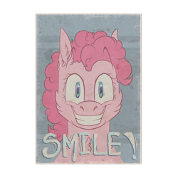 Size: 2300x2300 | Tagged: safe, artist:molars, imported from derpibooru, pinkie pie, earth pony, pony, fallout equestria, apoc, insanity, looking at you, ministry mares, ministry of morale, pink fur, solo, teeth, watching